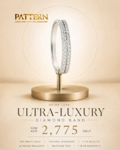 Double-Row Natural Diamond Band in 18K White Gold — image 5