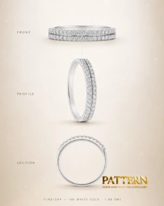 Double-Row Natural Diamond Band in 18K White Gold — image 6